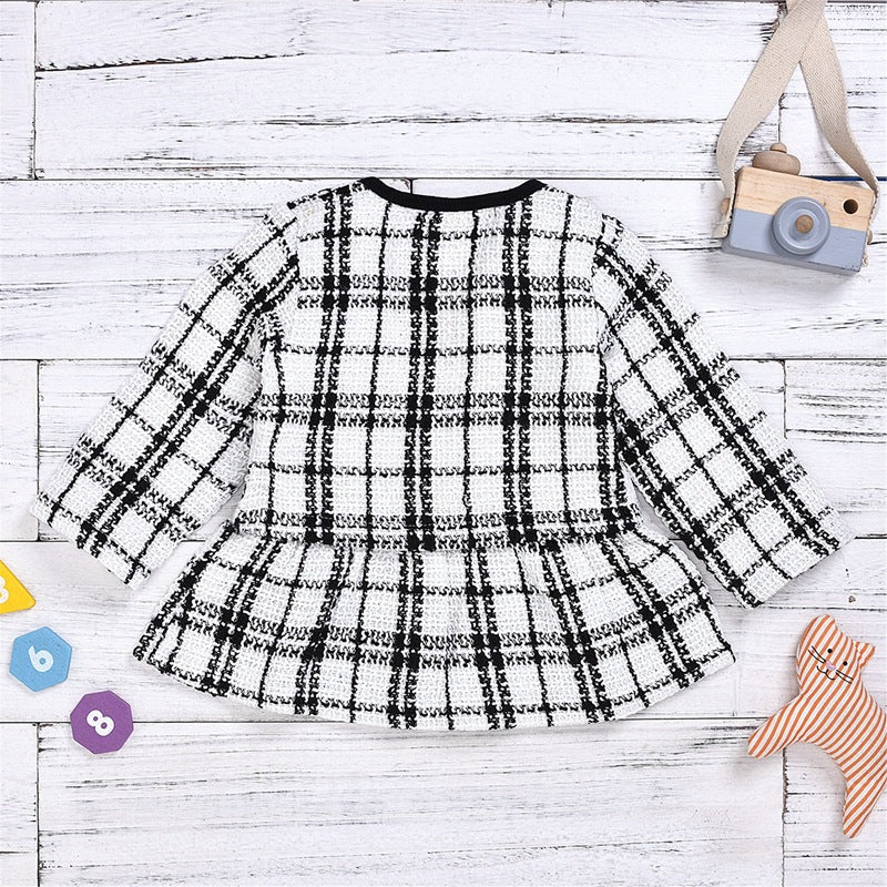 Chic Two-Piece Long-Sleeved Dress for Kids: Cozy & Stylish