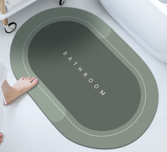 Ultra-Absorbent Quick-Dry Floor Mat for Bathroom – Modern, Natural Rubber, Non-Slip in Various Colors & Shapes