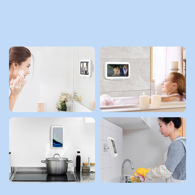 Shower Phone Box - Waterproof Mobile Phone Holder for Bathroom and Kitchen