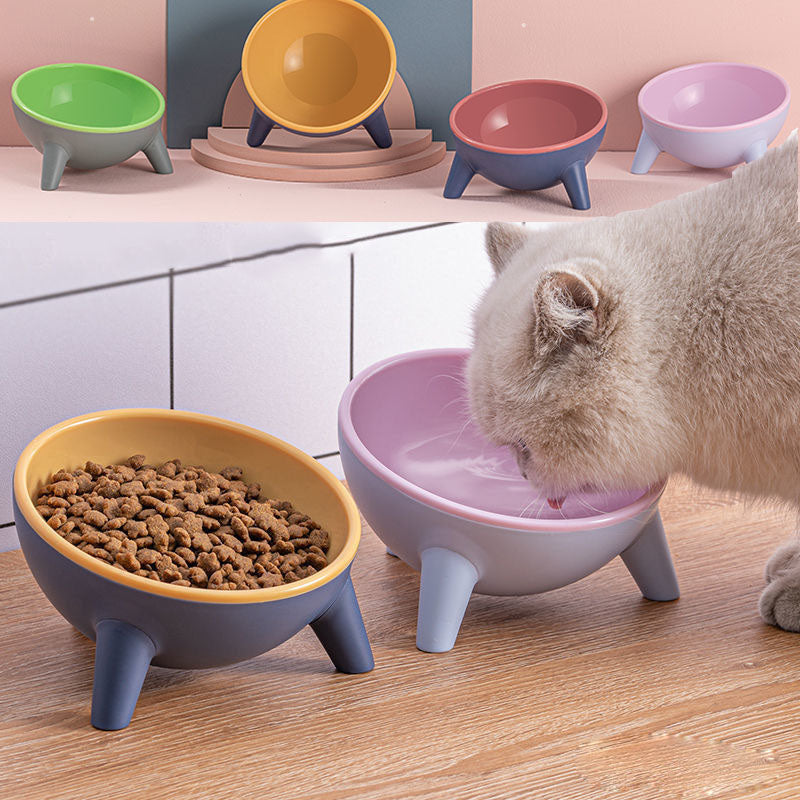 "Healthy Pet Feeding: 15° Tilted, Durable Cat Bowl