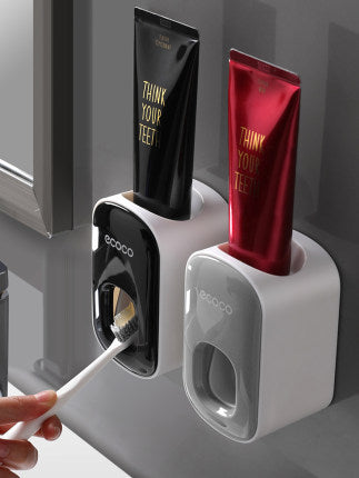 Wall Mounted Automatic Toothpaste Holder & Dispenser Set