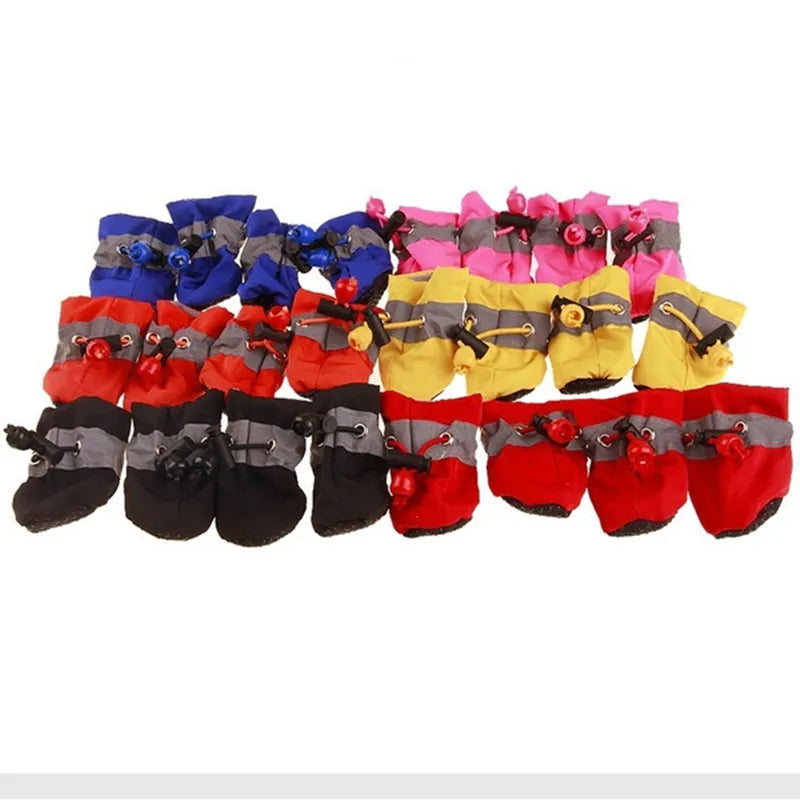 Waterproof Pet Shoes for Rainy Days - Shop 4pc Sets Now!