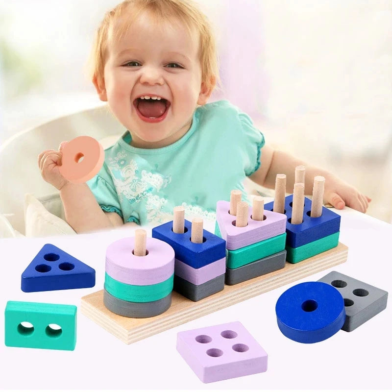 3D Wooden Puzzles for Toddlers - Montessori Early Learning Toy