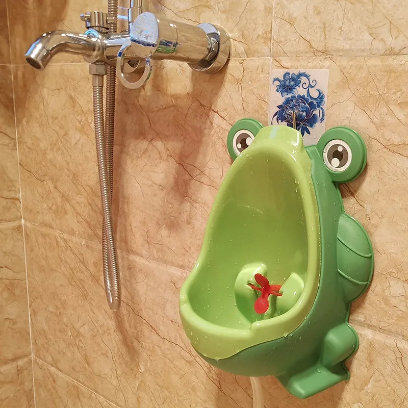 Frog-Shaped Baby Boy Potty Trainer - Wall-Mounted, Fun & Easy to Clean