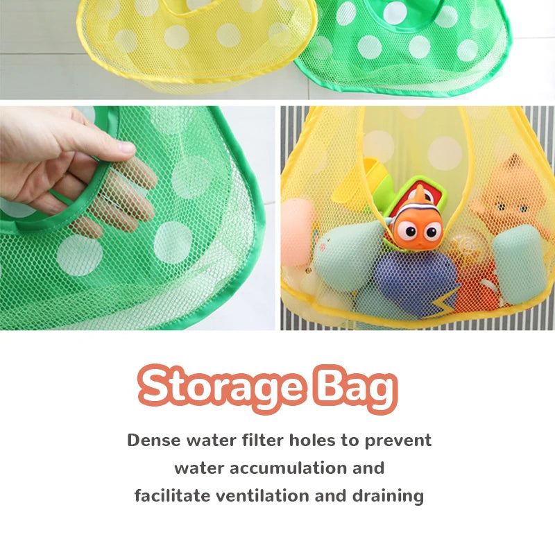 Duck & Frog Bath Toy Storage Bag - Cute, Durable & Organizing