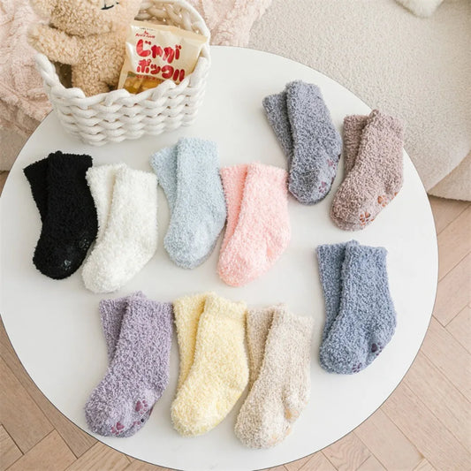 Coral Fleece Non-Slip Plush Baby Socks