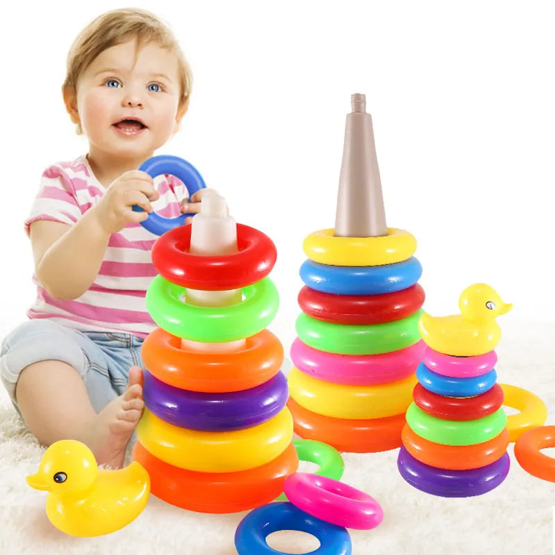 Rainbow Animal Stacking Ring Tower