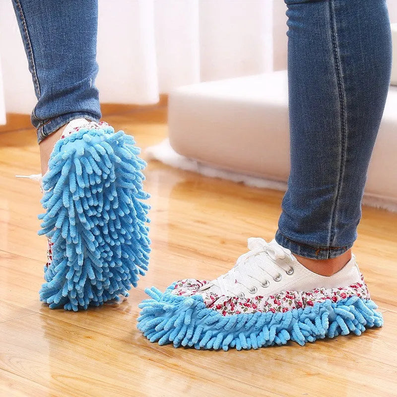 Lazy Mopping Slippers: 2pc Microfiber Dust Cleaning Shoes