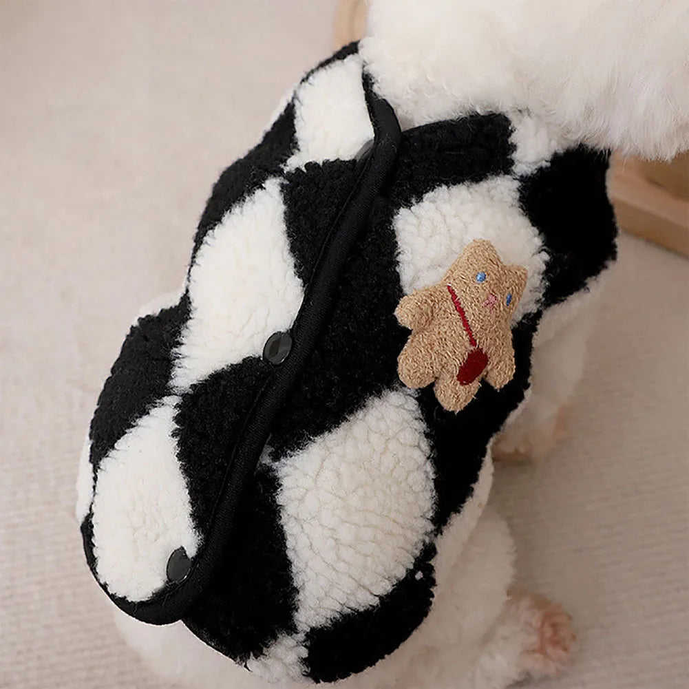 Chic Plaid Fleece Coats for Pets - Perfect Winter Style