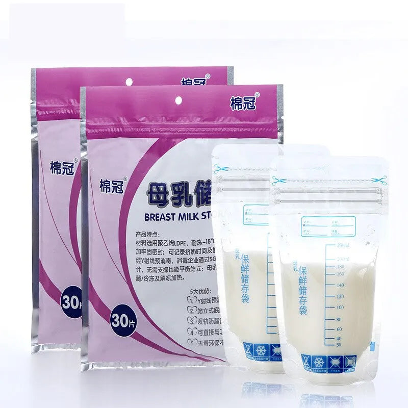 Safe Store Breastmilk Bags: 250ml, Leak-Proof & BPA-Free, 30pcs