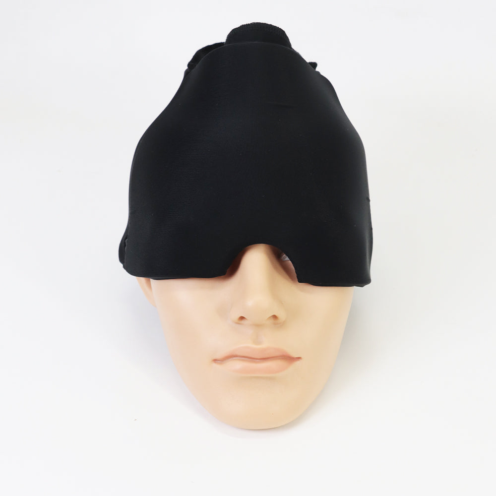 Migraine Relief Cold Therapy Hat: 360° Gel Head Wrap and Eye Mask for Puffy Eyes and Tension Relief