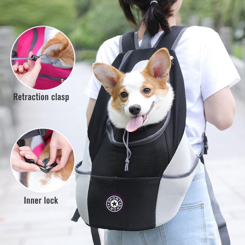 Dual-Shoulder Dog Carrier Backpack: Portable & Breathable